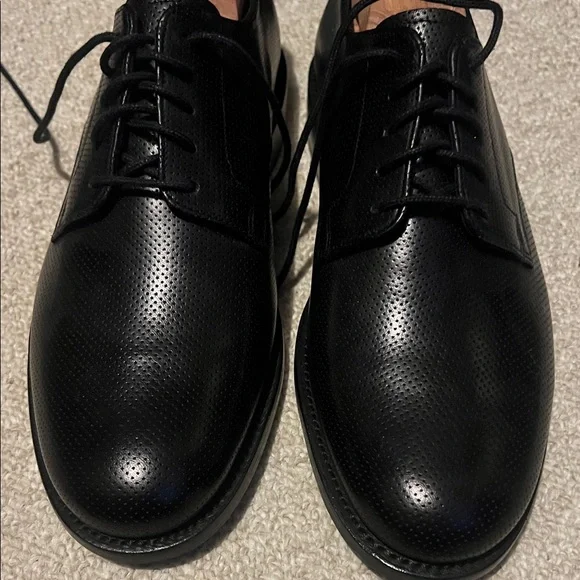 Grenson Black Perforated Derbys